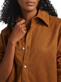 Kali Faux Suede Boyfriend Shirt