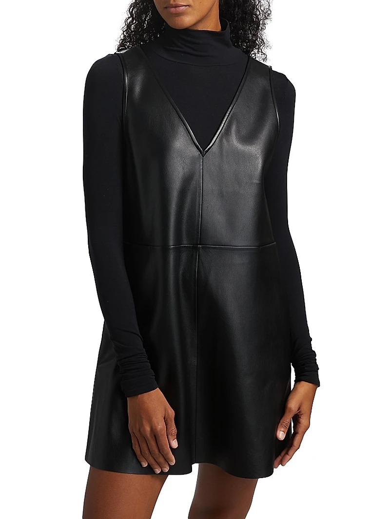 Malia Vegan Leather Shift Minidress