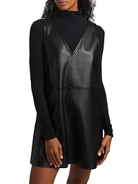Malia Vegan Leather Shift Minidress