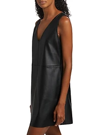 Malia Vegan Leather Shift Minidress