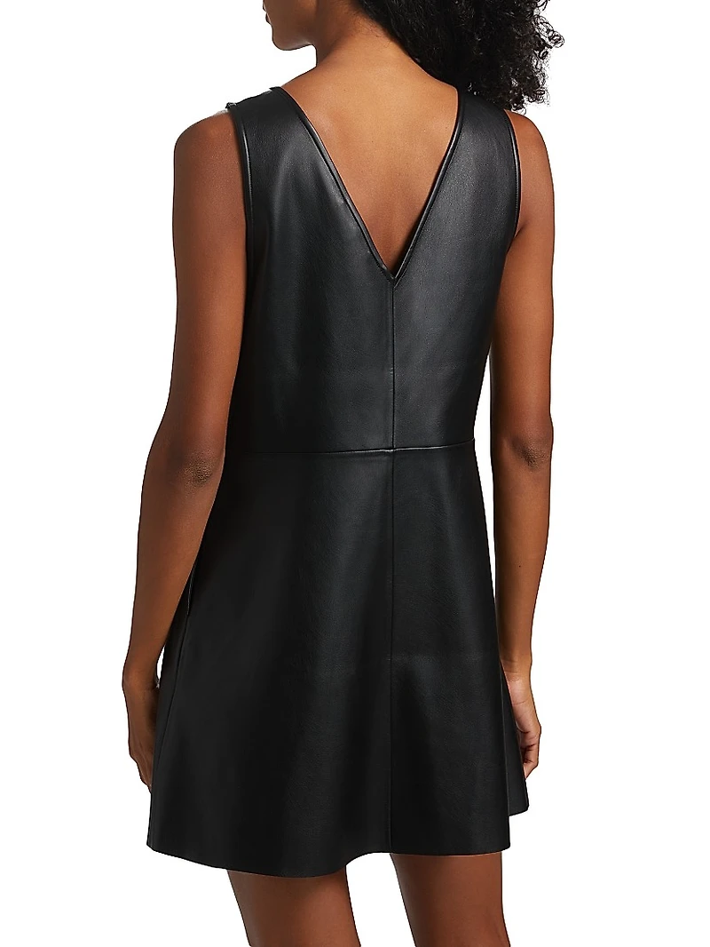 Malia Vegan Leather Shift Minidress