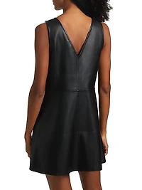 Malia Vegan Leather Shift Minidress