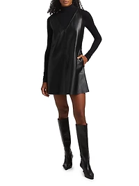 Malia Vegan Leather Shift Minidress