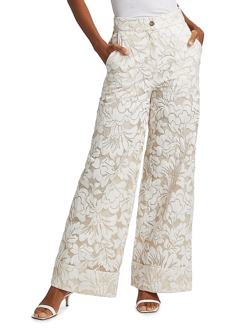 Suri Floral Wide-Leg Pants