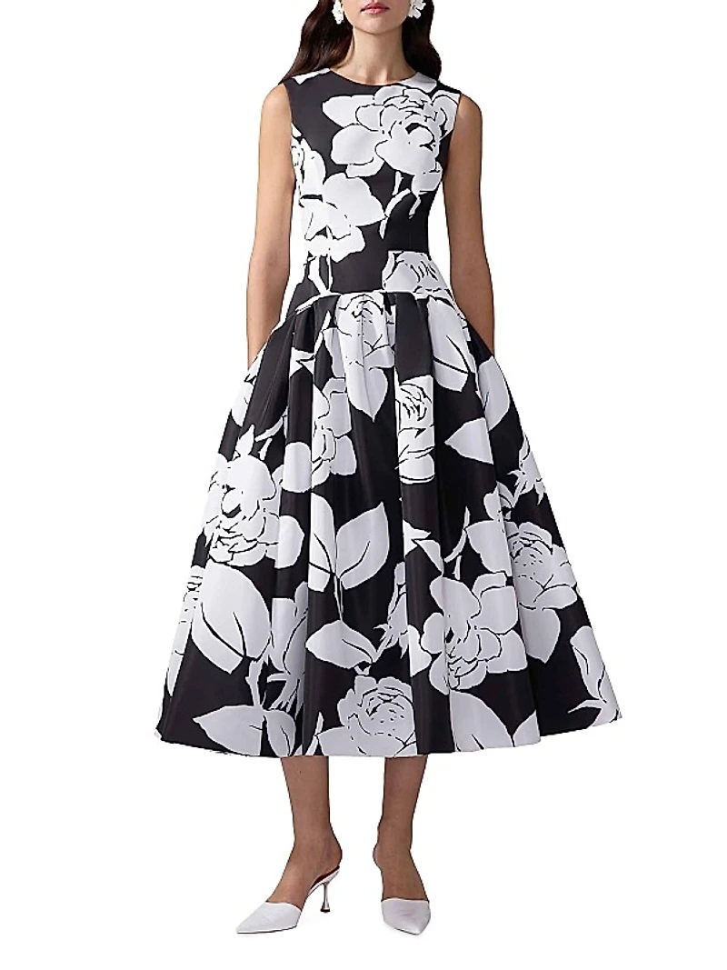 Floral Sleeveless Midi-Dress