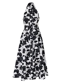Halter Button-Front Midi-Dress