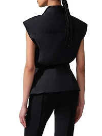 Sleeveless Stretch Cotton Wrap Top