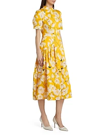 Floral Stretch Cotton Shirtdress