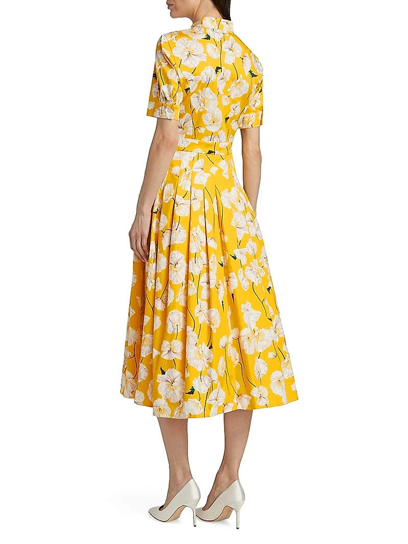 Floral Stretch Cotton Shirtdress