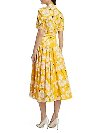 Floral Stretch Cotton Shirtdress