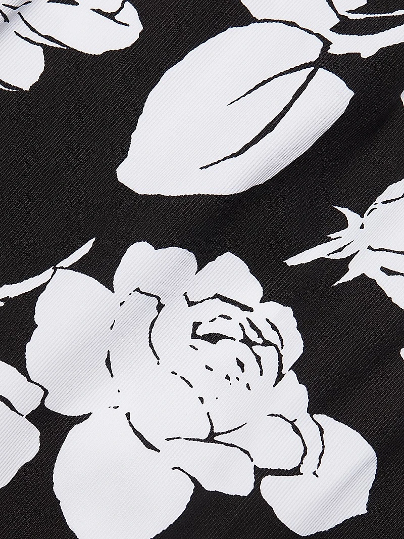 Floral Stretch Cotton Shift Minidress