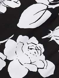 Floral Stretch Cotton Shift Minidress