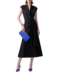 Hip Sash Stretch Cotton Wrap Dress