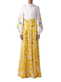 Floral Silk Palazzo Pants