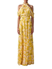 Floral Halter Silk Top