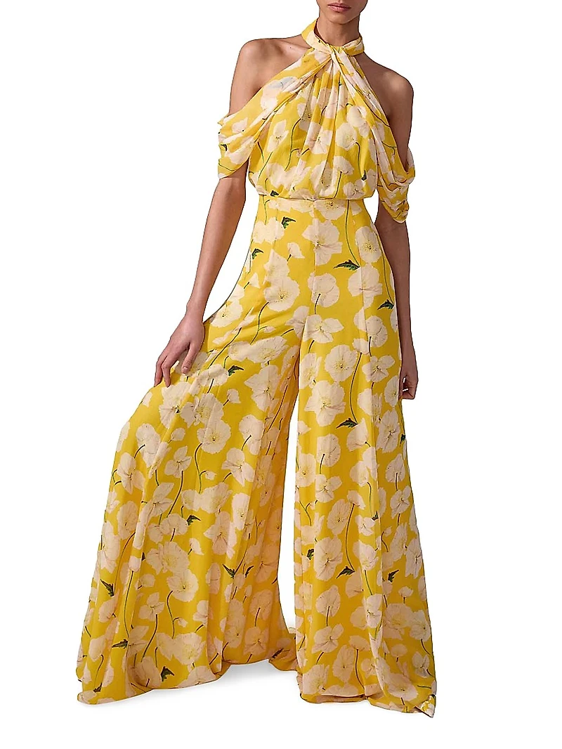 Floral Halter Silk Top