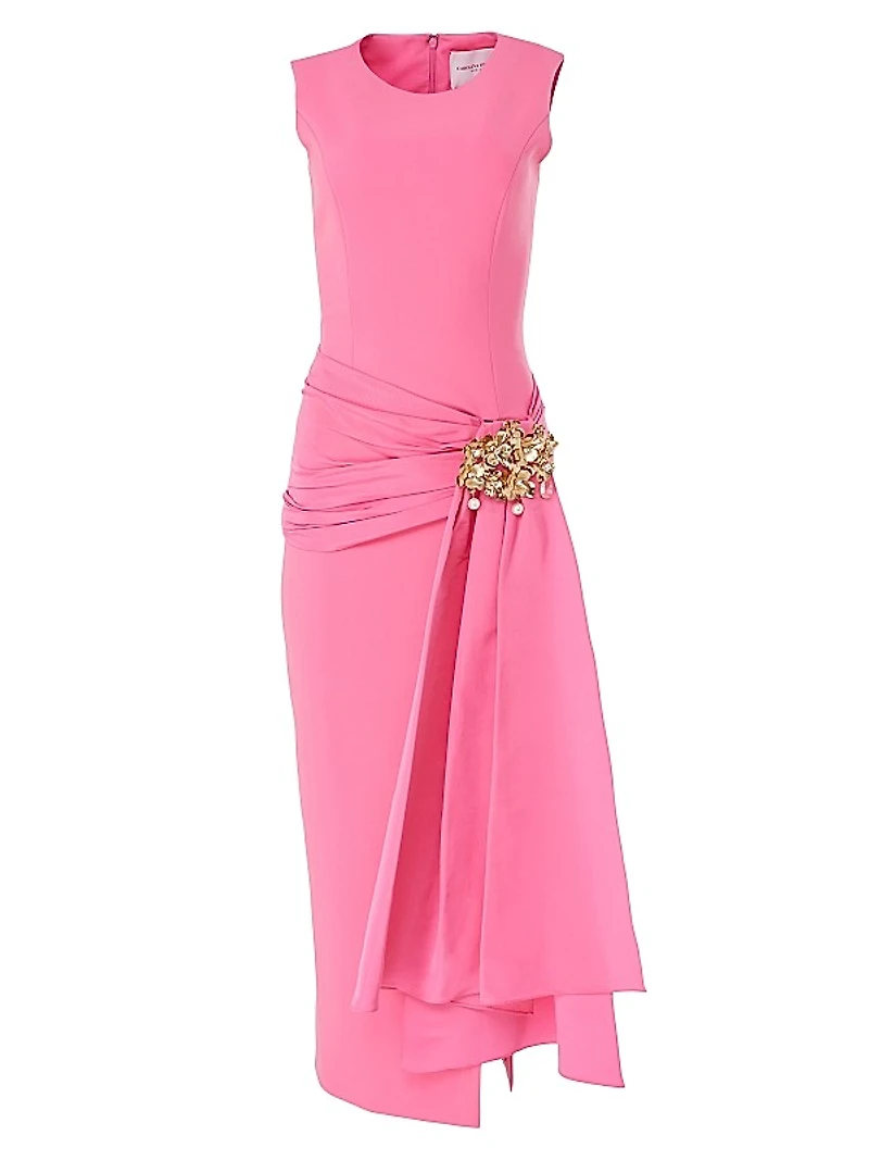 Hip Sash Sleeveless Column Gown