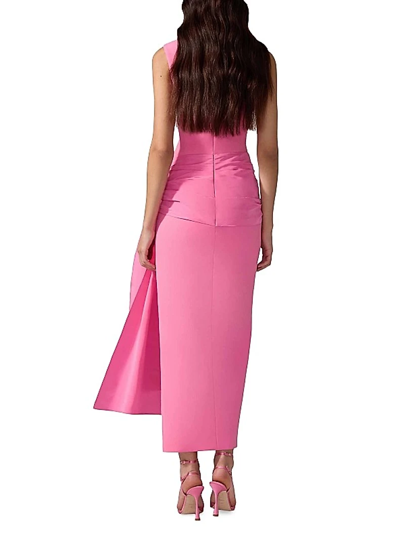 Hip Sash Sleeveless Column Gown