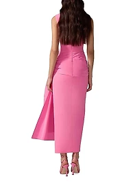 Hip Sash Sleeveless Column Gown