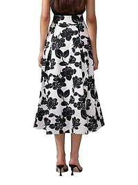 Floral Button-Front Midi-Skirt