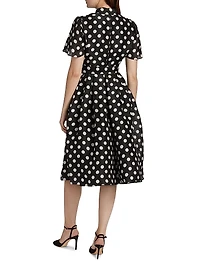 Silk Polka-Dot Shirt Dress