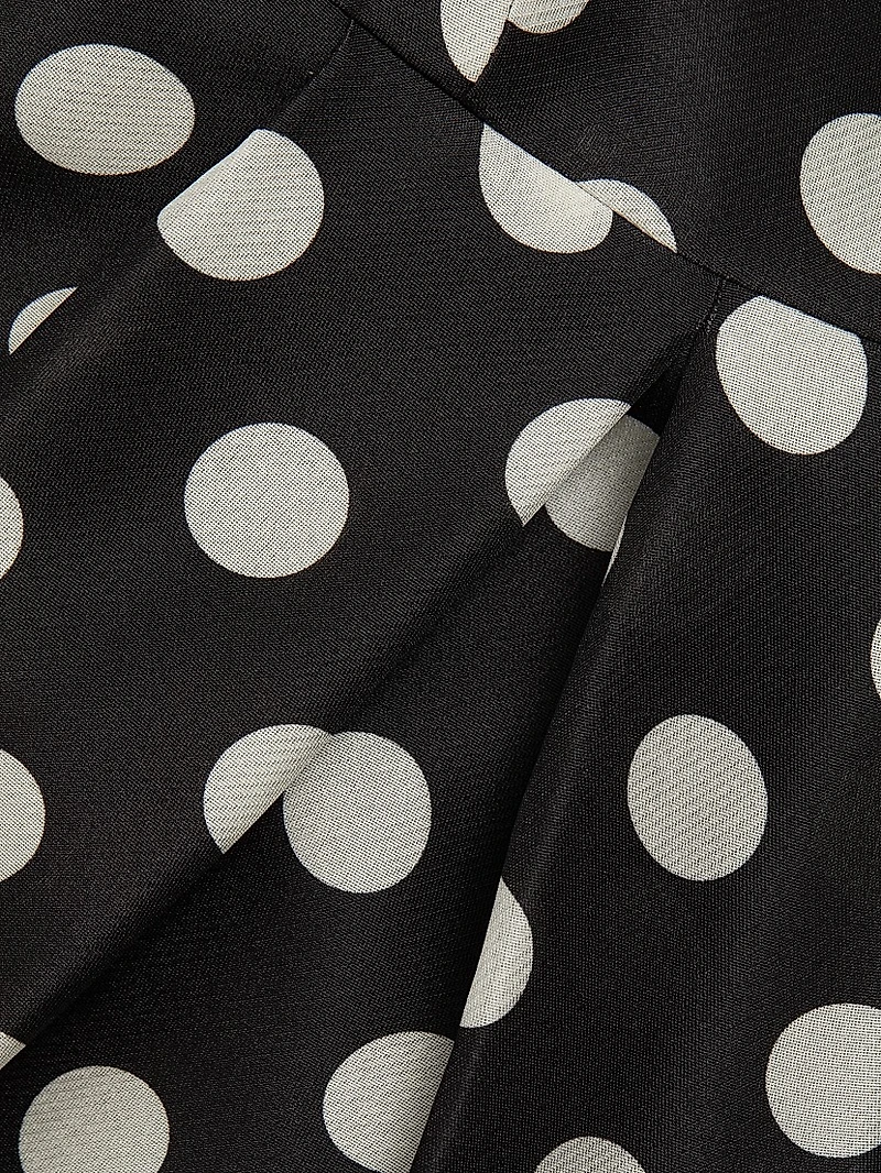 Silk Polka-Dot Shirt Dress
