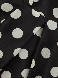Silk Polka-Dot Shirt Dress