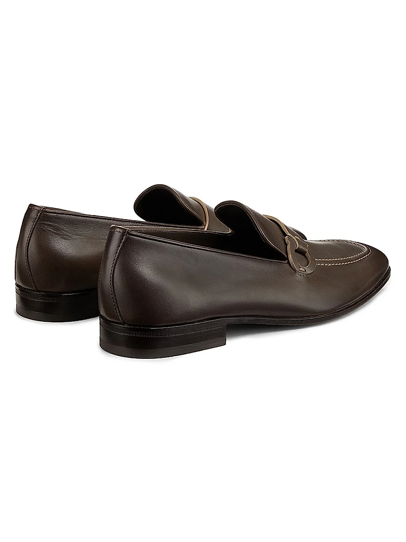 Gancini Leather Loafers