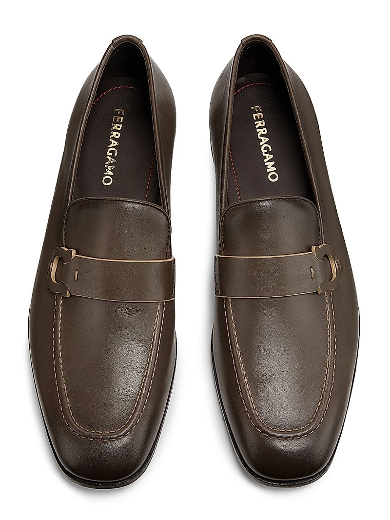 Gancini Leather Loafers