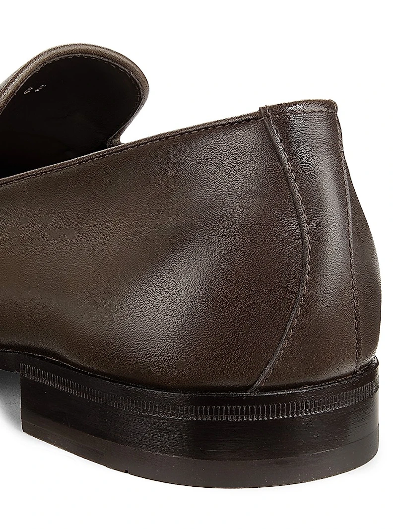Gancini Leather Loafers