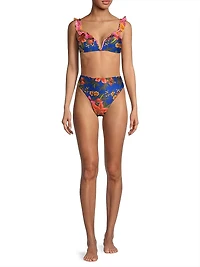 Summer Fruit High-Waisted Bikini Bottom