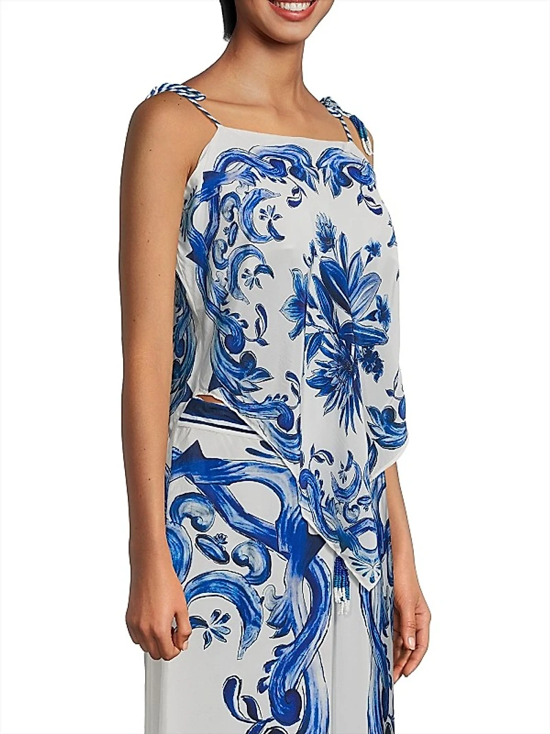 Garden Tiles Cover-Up Blouse