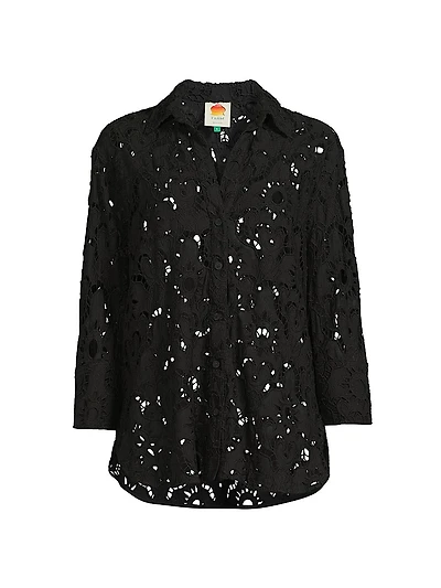 Black Sun Eyelet Shirt
