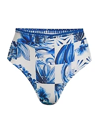 Garden Tiles High-Rise Bikini Bottoms