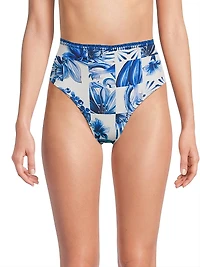 Garden Tiles High-Rise Bikini Bottoms