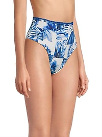 Garden Tiles High-Rise Bikini Bottoms