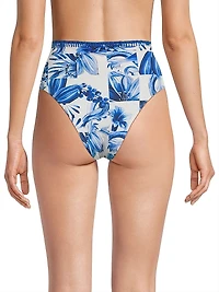 Garden Tiles High-Rise Bikini Bottoms