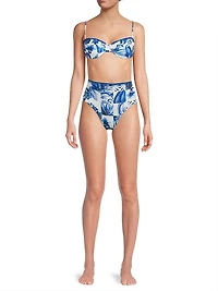 Garden Tiles High-Rise Bikini Bottoms