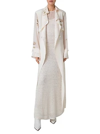 Haider Floral Silk Crepe Coat