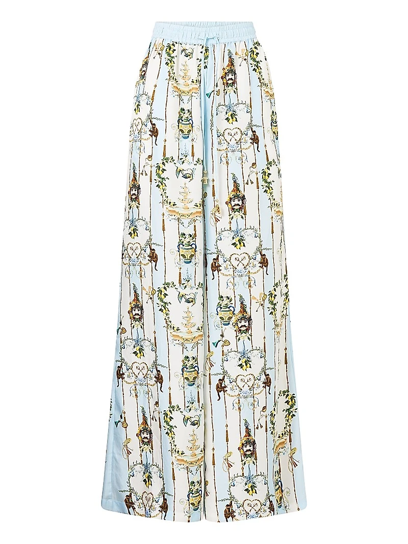 Camilla x White Lotus Printed Silk Lounge Pants