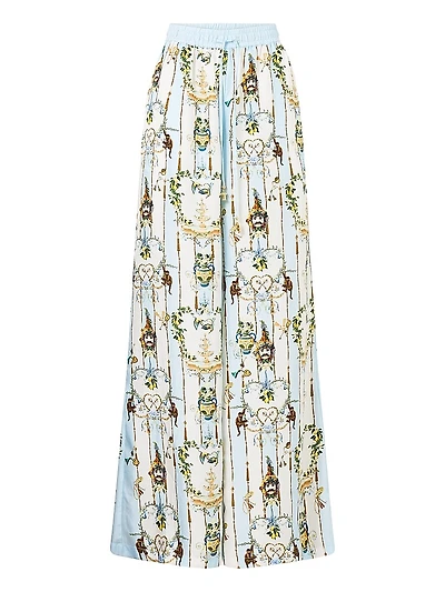 Camilla x White Lotus Printed Silk Lounge Pants