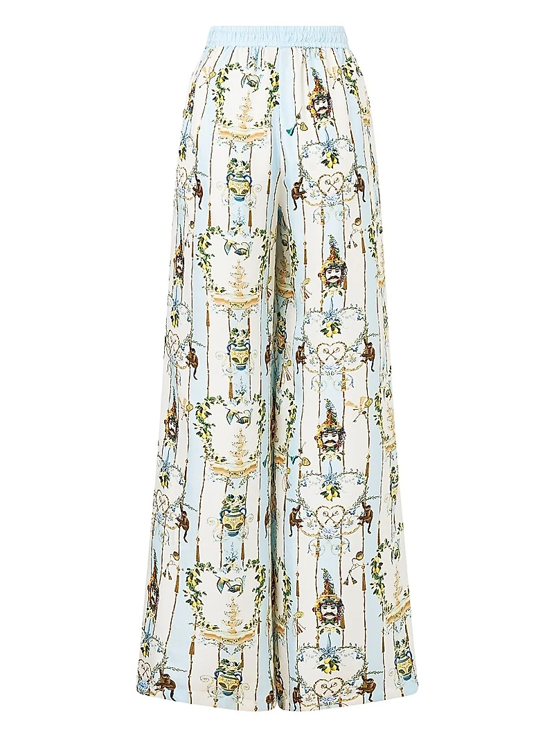Camilla x White Lotus Printed Silk Lounge Pants