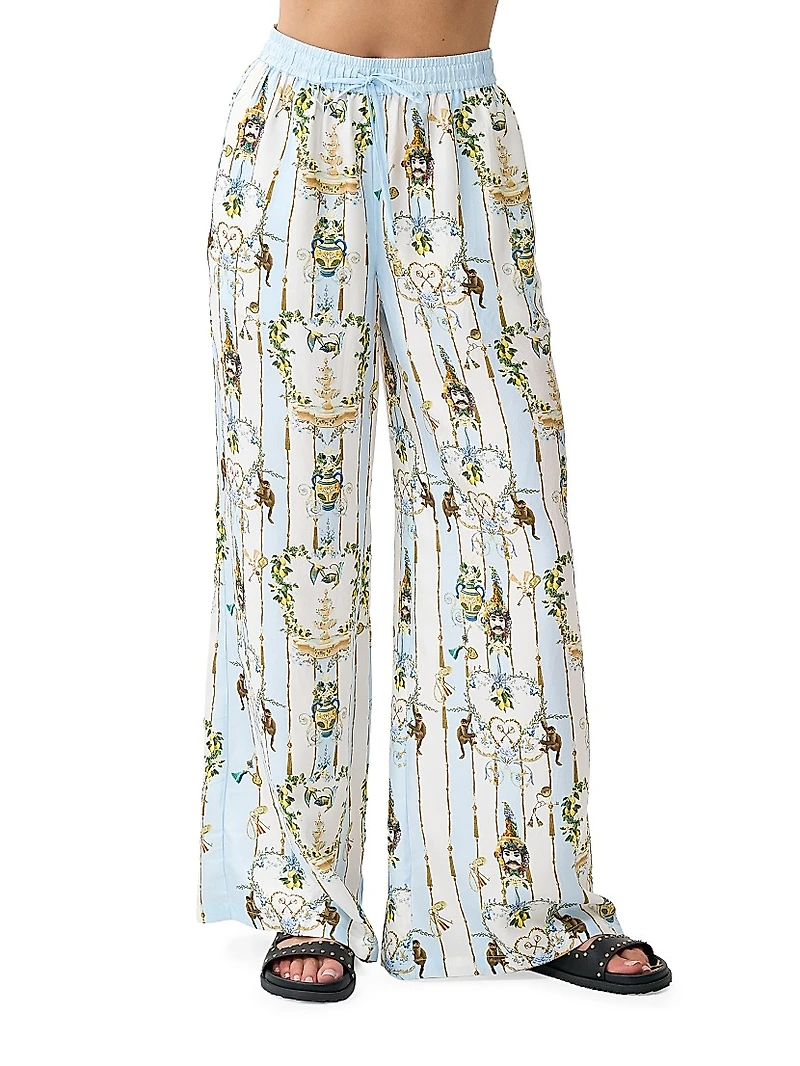 Camilla x White Lotus Printed Silk Lounge Pants