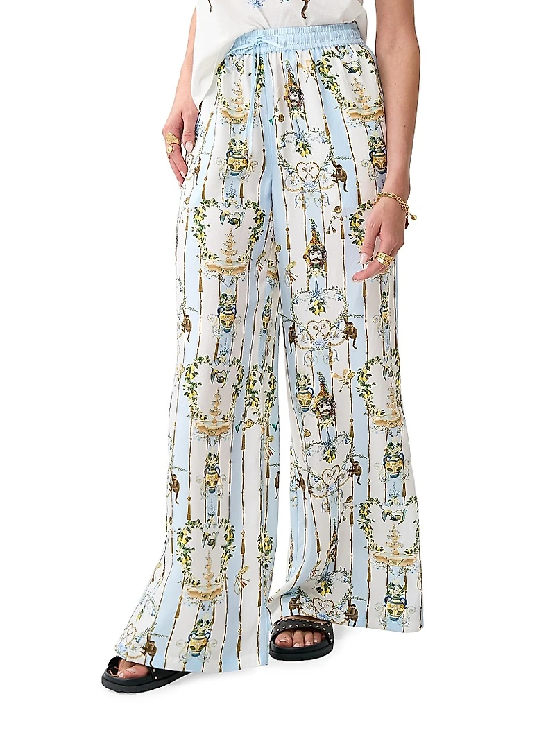 Camilla x White Lotus Printed Silk Lounge Pants