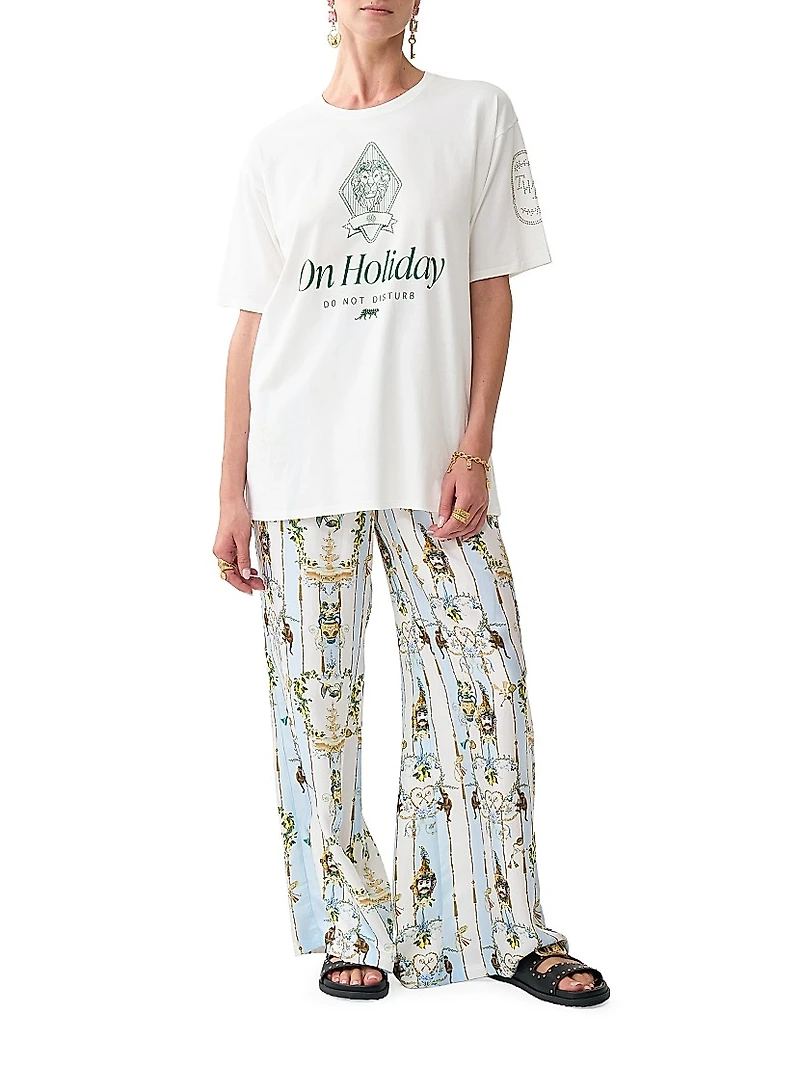 Camilla x White Lotus Printed Silk Lounge Pants