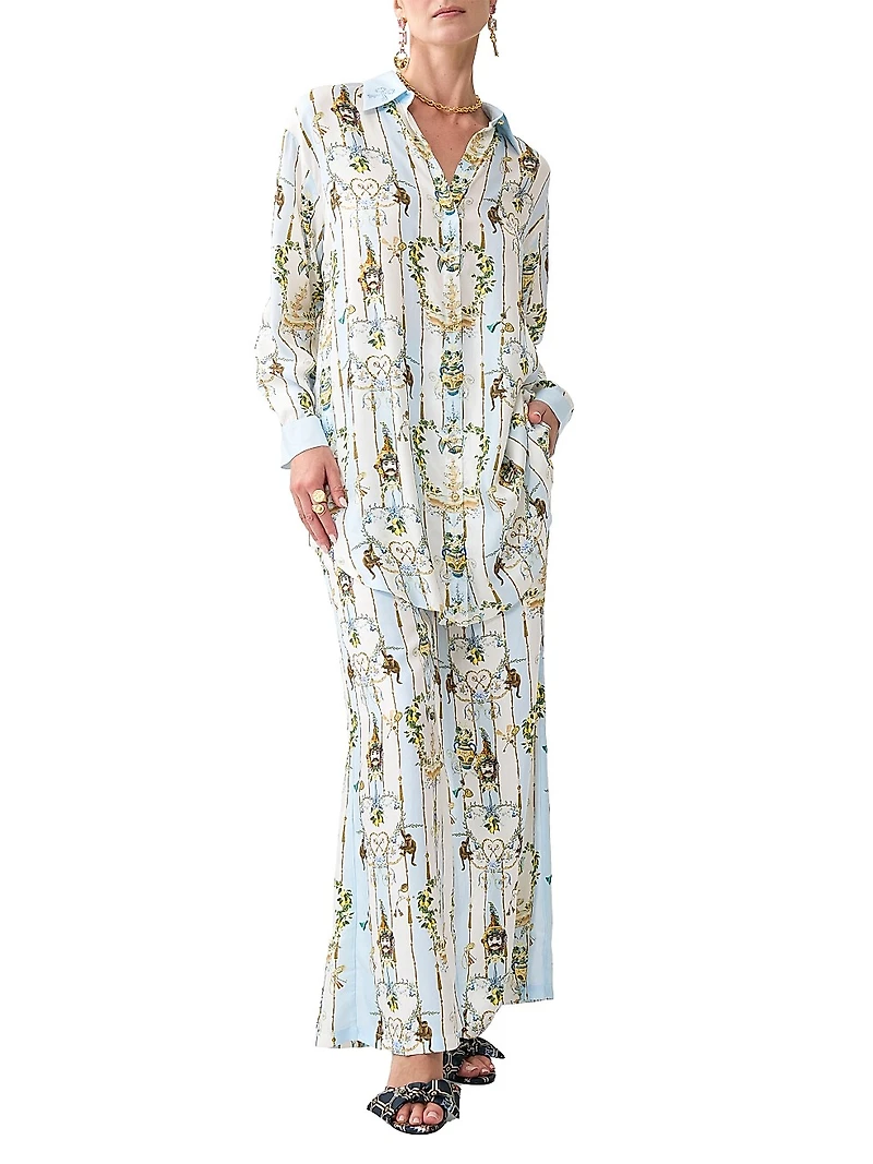 Camilla x White Lotus Printed Silk Lounge Pants