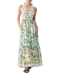 Camilla x White Lotus Printed Cotton Halter Maxi Dress
