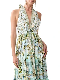 Camilla x White Lotus Printed Cotton Halter Maxi Dress