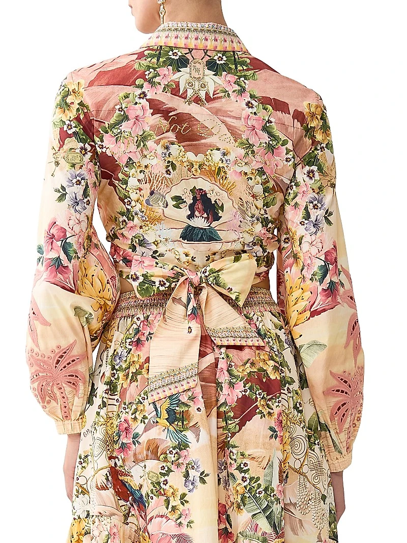 Camilla x White Lotus Cropped Wrap Shirt