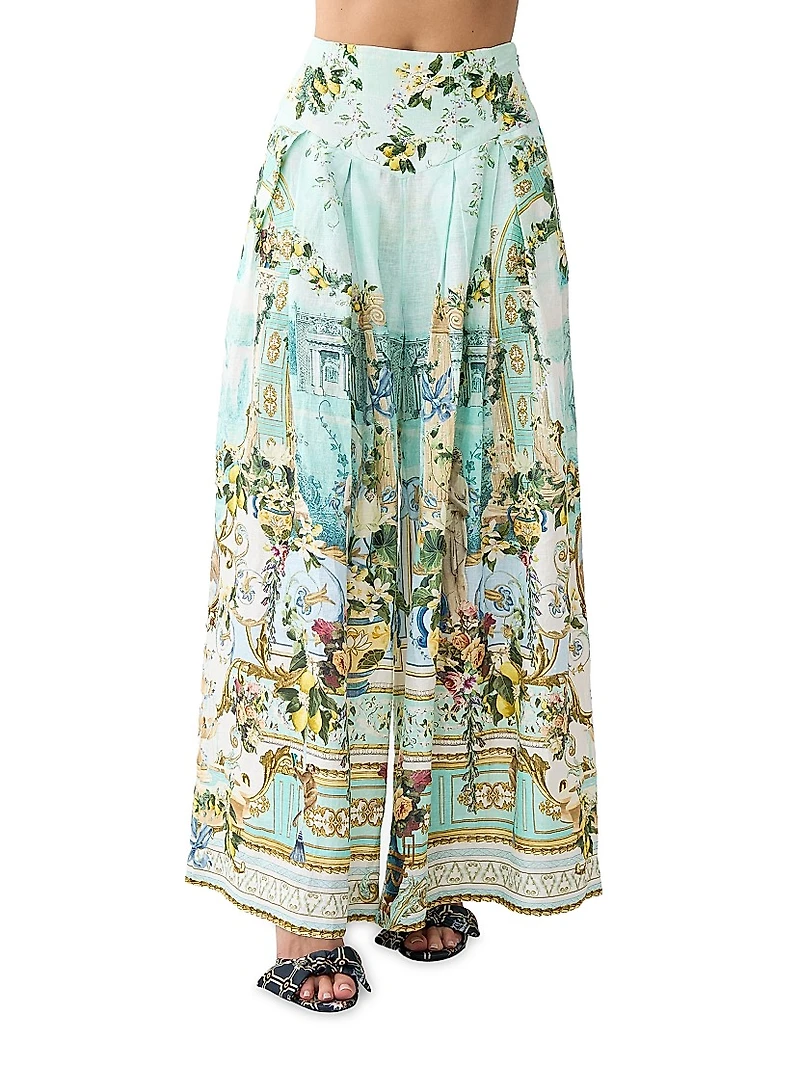 Camilla x White Lotus Corset Wide-Leg Pants